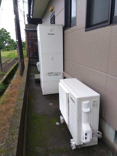 熊本市西区春日で交換前のエコキュート