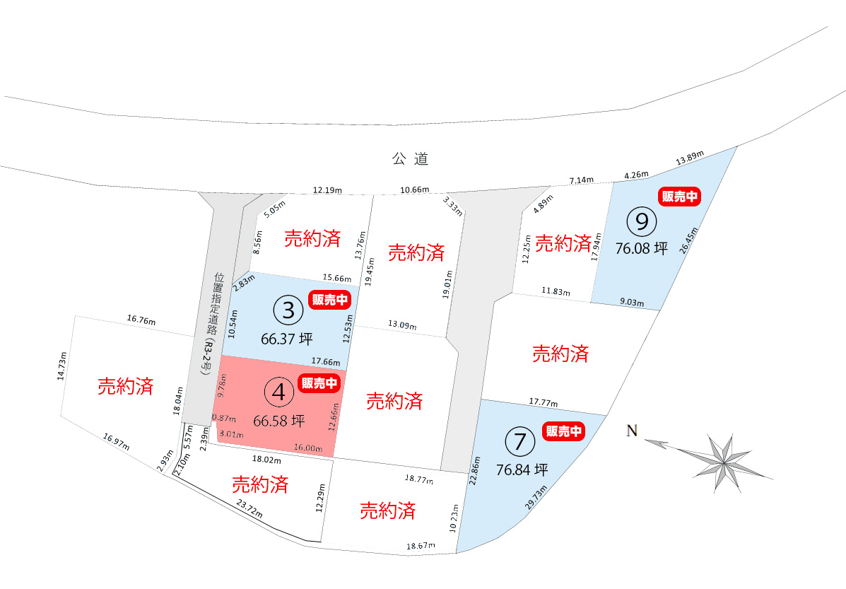 日向市日知屋深溝 分譲地④号地 区画図
