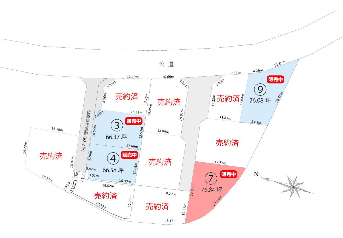 日向市日知屋深溝 分譲地 区画図