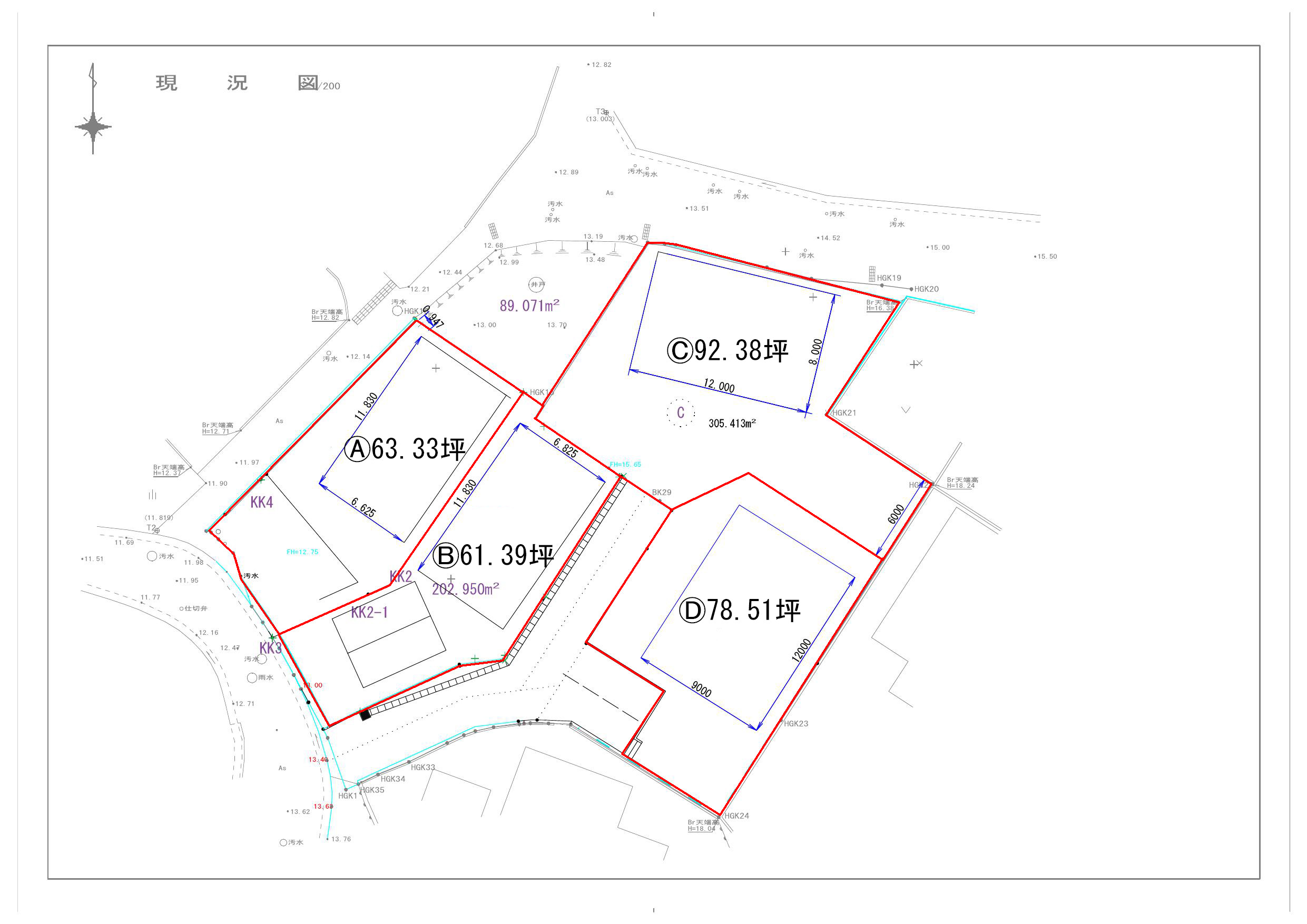 日向市日知屋陽向台 分譲地 全体区画図