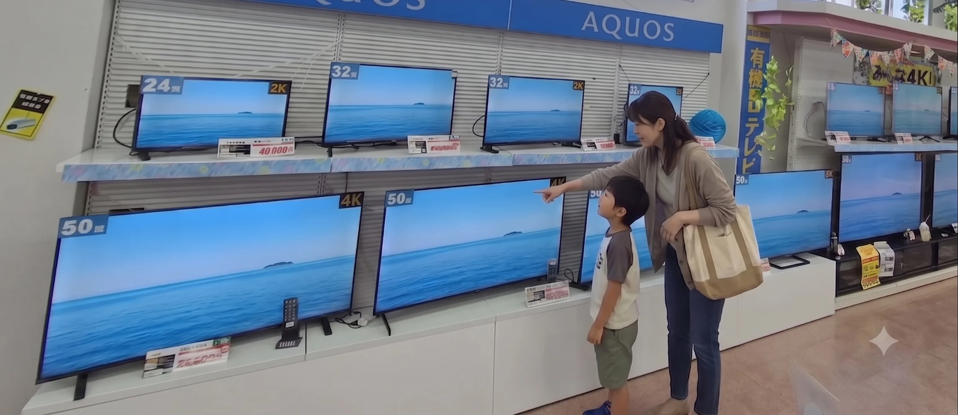 豊富な品揃えのテレビ