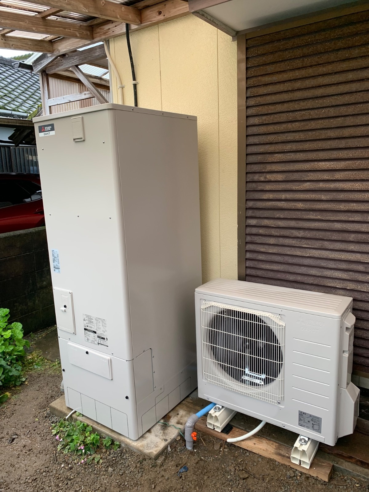 八代市大村町で設置した三菱 エコキュート SRT-N377