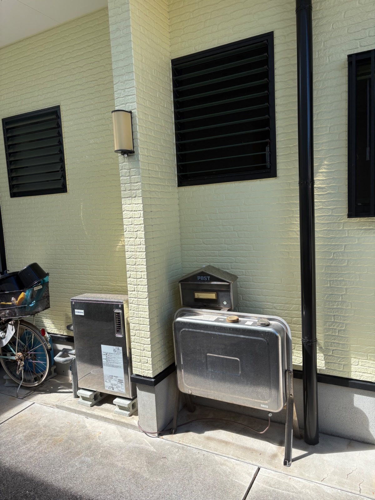八代市二見本町で使用していたコロナ製石油給湯器